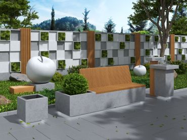 картинка Скамейка с вазоном Cubo